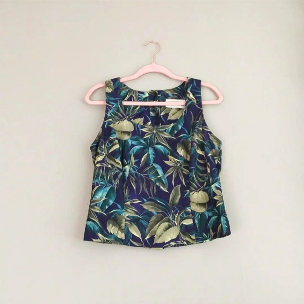 Vintage Dani Max Tropical Button Back Tank